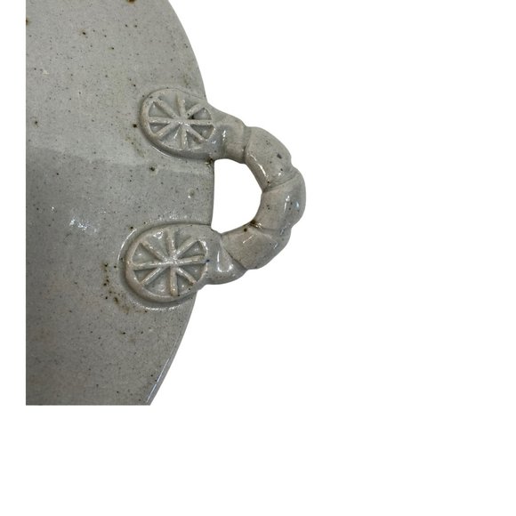 Hand Thrown Stoneware Pottery Glazed Bowl Signed by Artist Floral 11"W Handmade - Picture 7 of 13